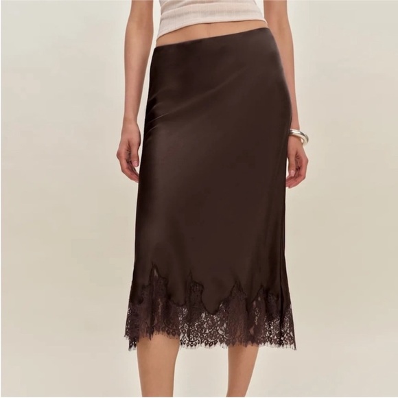 Reformation Dresses & Skirts - Reformation Carolina Silk Skirt in Black Bean